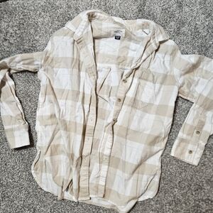 American Eagle Outfitters Beige Flannel Shirt
